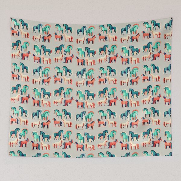 Item preview, Geometric horses pattern for horse lover designed and sold by PurpleMoss.