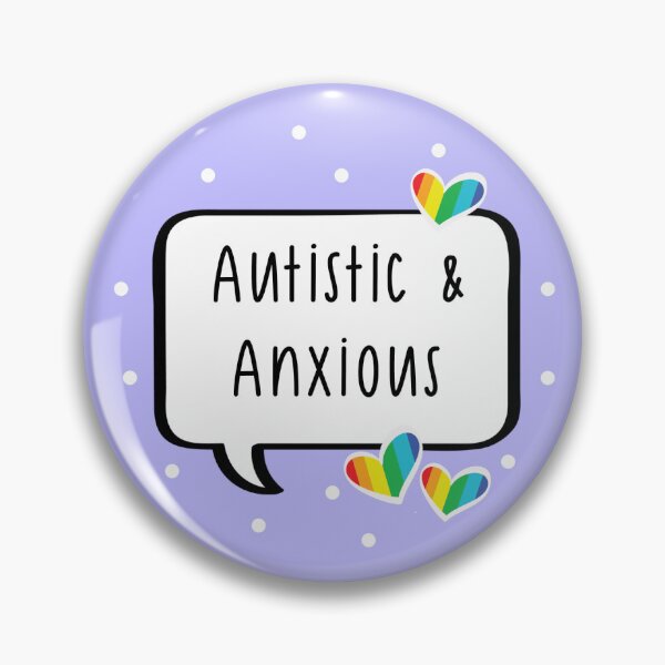Item preview, Autistic and Anxious Pastel Pin Button Badge designed and sold by BeauandHarley.
