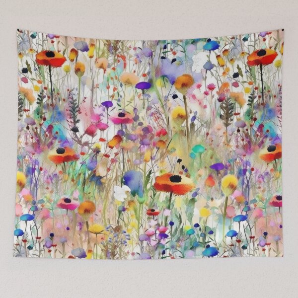 Item preview, The wildest watercolor wildflower meadow 1 designed and sold by UtArt.