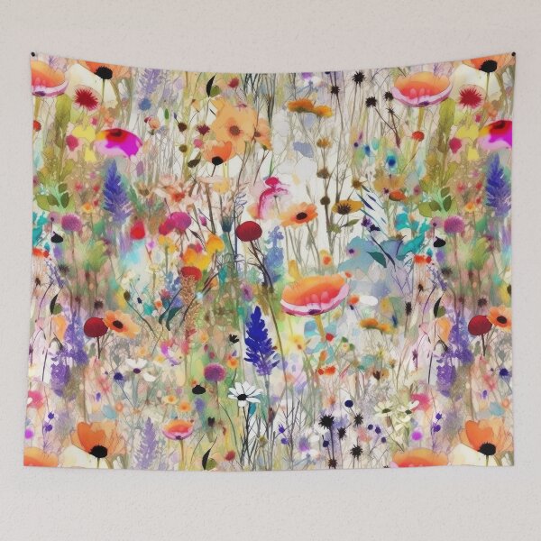 Item preview, The wildest watercolor wildflower meadow 3 designed and sold by UtArt.