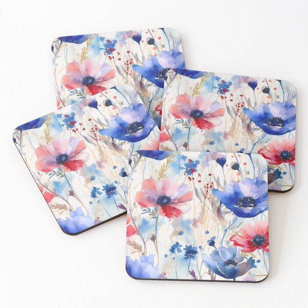 Item preview, The wildest watercolor cornflower and poppy meadow 1 designed and sold by UtArt.