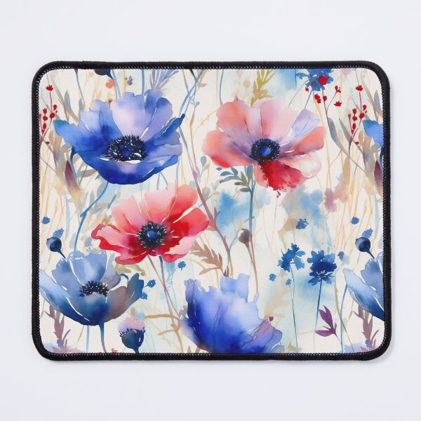 Item preview, The wildest watercolor cornflower and poppy meadow 1 designed and sold by UtArt.
