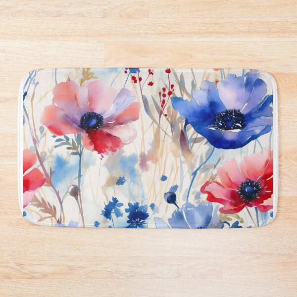 Item preview, The wildest watercolor cornflower and poppy meadow 1 designed and sold by UtArt.