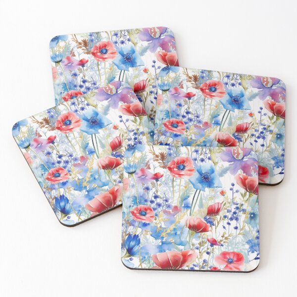 Item preview, The wildest watercolor cornflower and poppy meadow 2 designed and sold by UtArt.