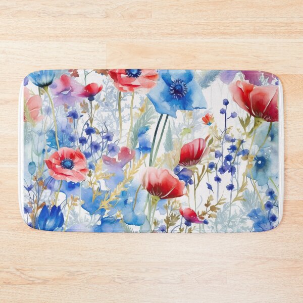 Item preview, The wildest watercolor cornflower and poppy meadow 2 designed and sold by UtArt.