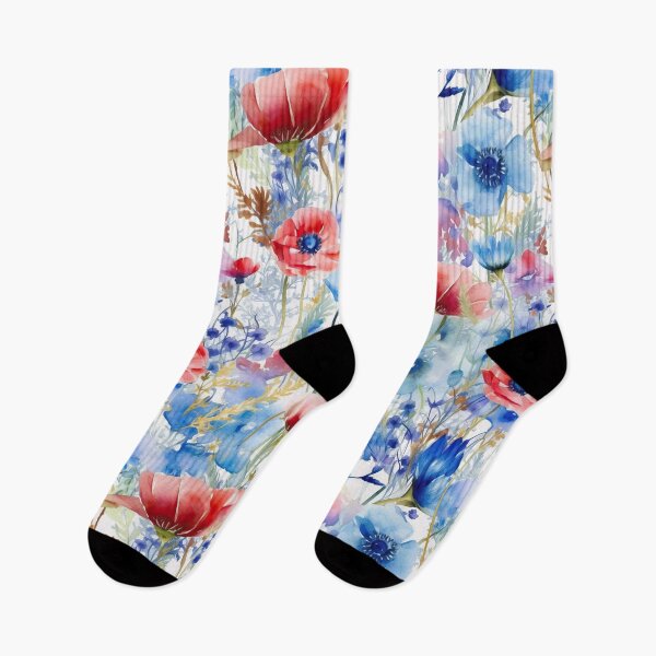 Item preview, The wildest watercolor cornflower and poppy meadow 2 designed and sold by UtArt.