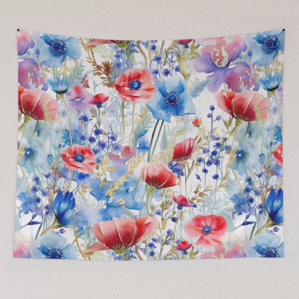 Item preview, The wildest watercolor cornflower and poppy meadow 2 designed and sold by UtArt.