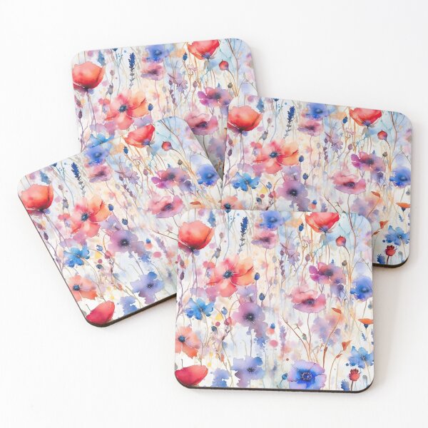 Item preview, The wildest watercolor cornflower and poppy meadow 3 designed and sold by UtArt.