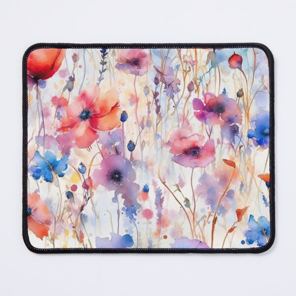 Item preview, The wildest watercolor cornflower and poppy meadow 3 designed and sold by UtArt.