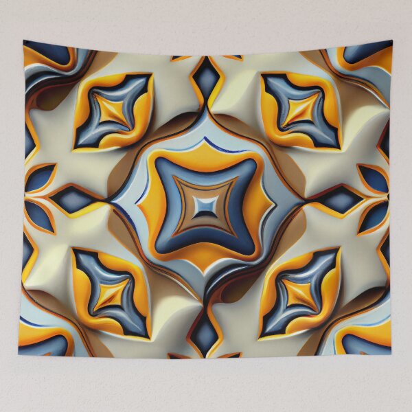 Item preview, Angular Smooth Ceramic New Traditional Pattern Digital Painting designed and sold by CodeAndColors.