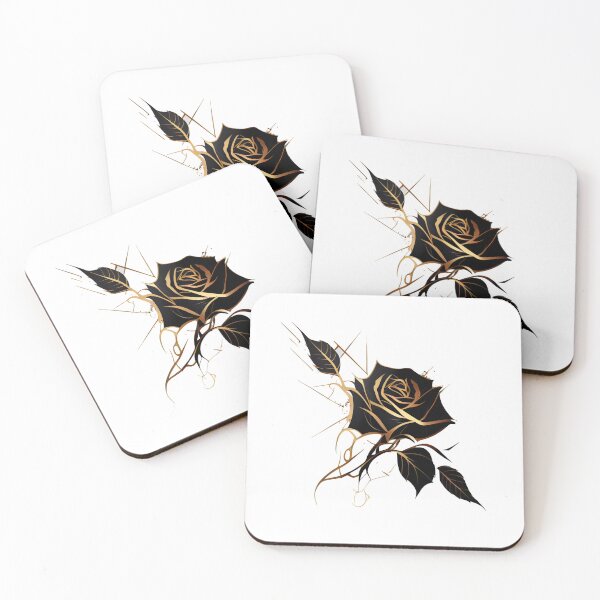 Item preview, Black and Gold Kintsugi Rose designed and sold by ShadowAndSlate.