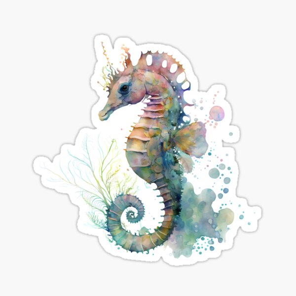 Item preview, Watercolor Seahorse designed and sold by BrushandByte.