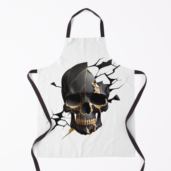 Item preview, Kintsugi Style Modern Skull in Broken Black and Gold designed and sold by ShadowAndSlate.