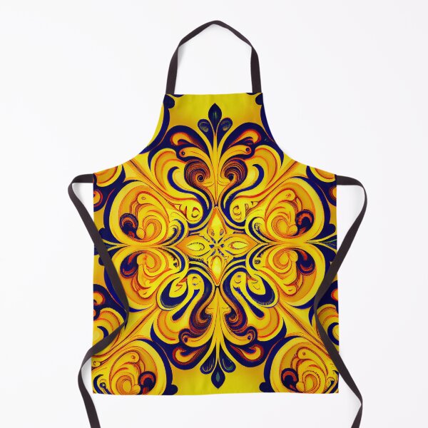 Aperçu de l'œuvre Saturated Colorful Yellow European Pattern Digital Painting créée et vendue par CodeAndColors.
