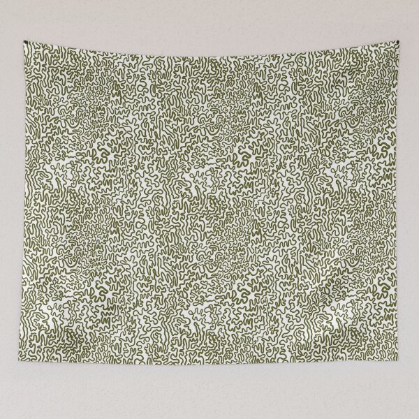 Item preview, Brain Coral Squiggles Abstractions - Dark Green designed and sold by rnmarts.