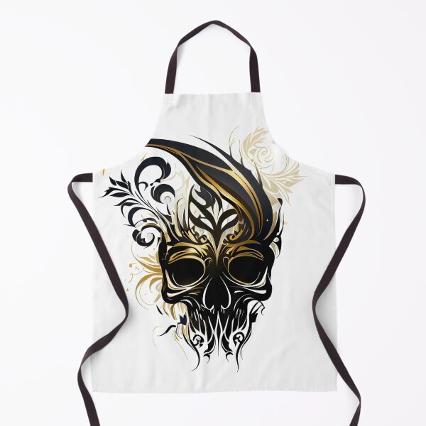 Item preview, Tribal Pattern Skull in Black and Gold designed and sold by ShadowAndSlate.