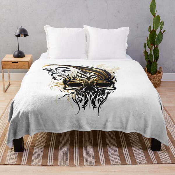 Item preview, Tribal Pattern Skull in Black and Gold designed and sold by ShadowAndSlate.
