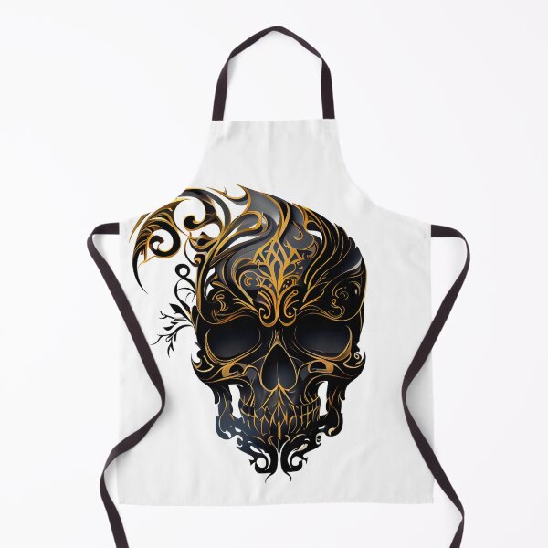 Item preview, Tribal Pattern Ornate Skull in Black and Gold designed and sold by ShadowAndSlate.