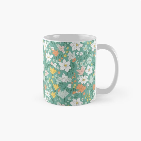 Artikelvorschau, Frühlingsblumen Muster stylisierte frühlingshafte Blüten in gedeckten Farben entworfen und verkauft von Kerraner.