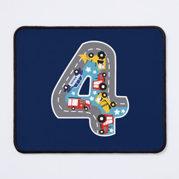 Item preview, Number 4 Kids Rescue Vehicle and Construction Trucks on the Road designed and sold by KaylaStudio.