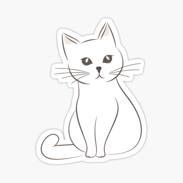 Cute Cat Sticker For Sale By Yujuartistic Redbubble 7731