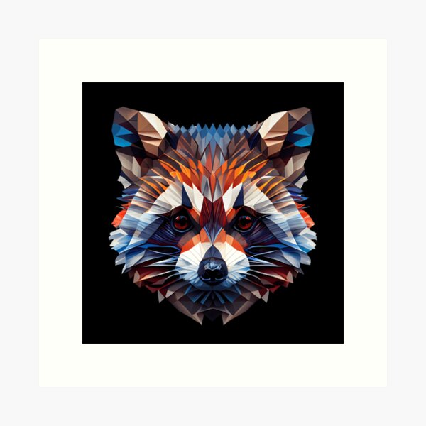 Item preview, Abstract Racoon Art: A Colorful Twist on Wildlife Imagery designed and sold by FiveIntentions.