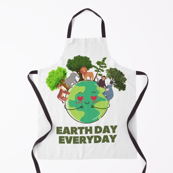 Item preview, "Earth Day Everyday" Cute Earth and Animal Graphic Design designed and sold by DigitalByEb.