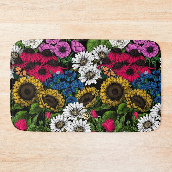 Item preview, Garden bedding- Collection of various garden flowers- rosees, anemone, daisies, sunflowers, coneflowers amd cornflowers and butterflies designed and sold by Katerina Mitkova Kirilova.