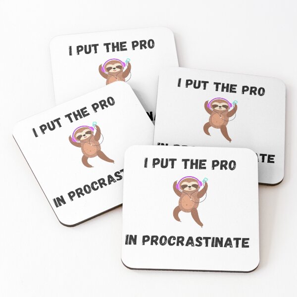 Item preview, "I Put the Pro in Procrastinate" Fun Sloth Graphic Design designed and sold by DigitalByEb.
