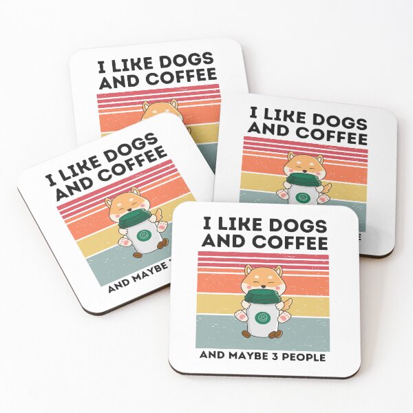 Item preview, "I Like Dogs, Coffee, and Maybe 3 People" Fun Graphic Design designed and sold by DigitalByEb.