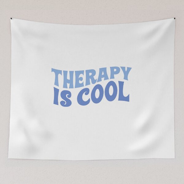 Item preview, therapy is cool mental health matters cute blue self love quote designed and sold by emcazalet.