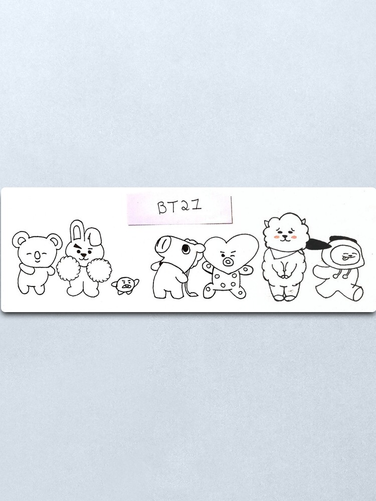 Vista alternativa de Lámina metálica BT21 - Todo el equipo