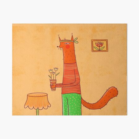 Item preview, Cute fox loves plants and flowers, version 1 designed and sold by IULIART.