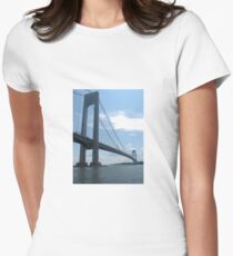 Bridge, Verrazano Narrows Bridge, New York City, #VerrazanoNarrowsBridge, #VerrazanoBridge, #NewYorkCity Women's Fitted T-Shirt