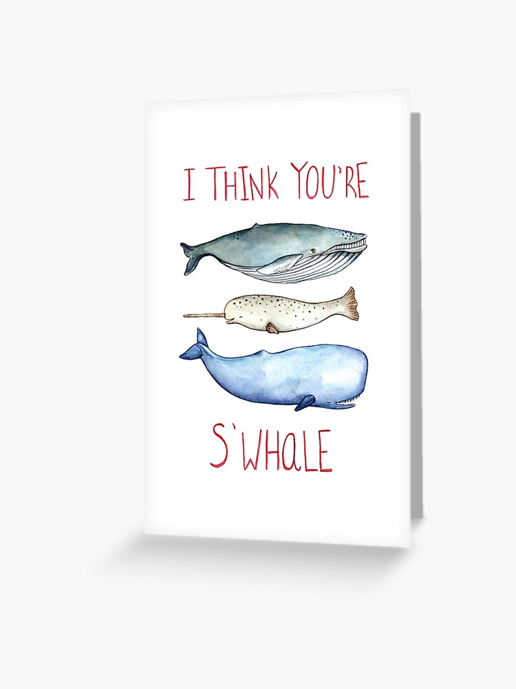 Get Well Soon Card Get Whale Soon Greeting Card Thinking of You