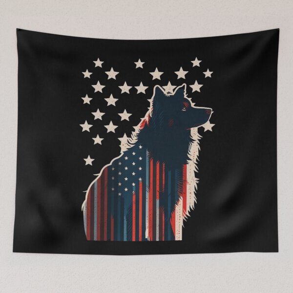 Item preview, US flag and dog designed and sold by Zaolta.