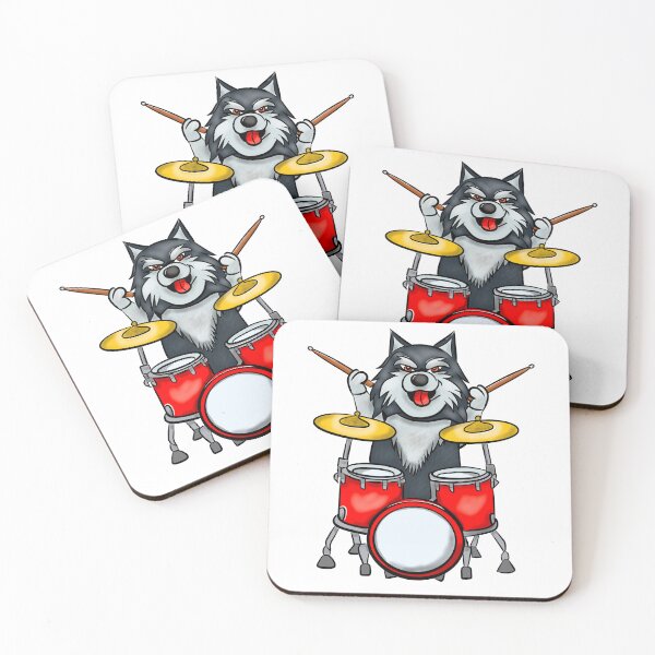 Item preview, Luke Howler from The Howlers - Husky Playing Drums designed and sold by Top Dog Tees.