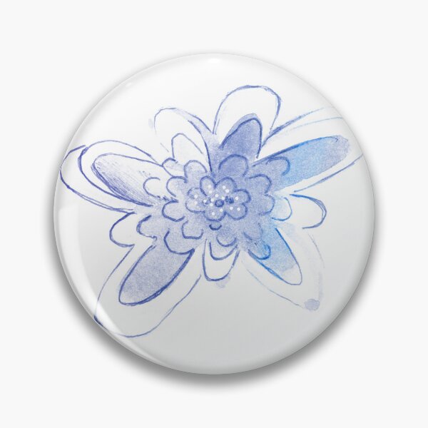 Item preview, Cerulean blue watercolor flower painting | Cerulean blue watercolor flower pattern designed and sold by lausn.