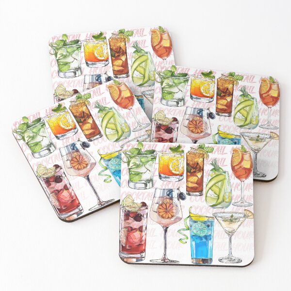 Item preview, Cocktail Hour Collage designed and sold by KatsCanvas.