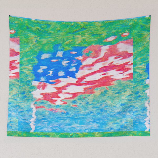 Item preview, Impressionist American Flag done in a Claude Monet style  designed and sold by CristalleLisa.