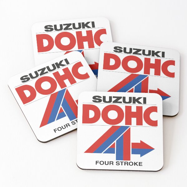 Item preview, Classic Suzuki DOHC fours stroke logo used for the first generations of 4 strokes. designed and sold by Hecksploitation.