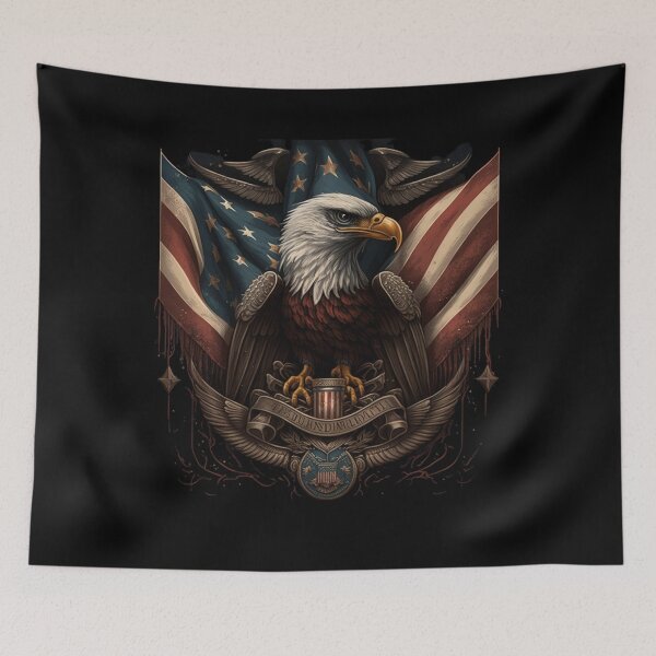 Item preview, US flag with eagle designed and sold by Zaolta.