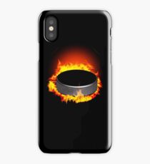 Burning Hockey Puck iPhone Case