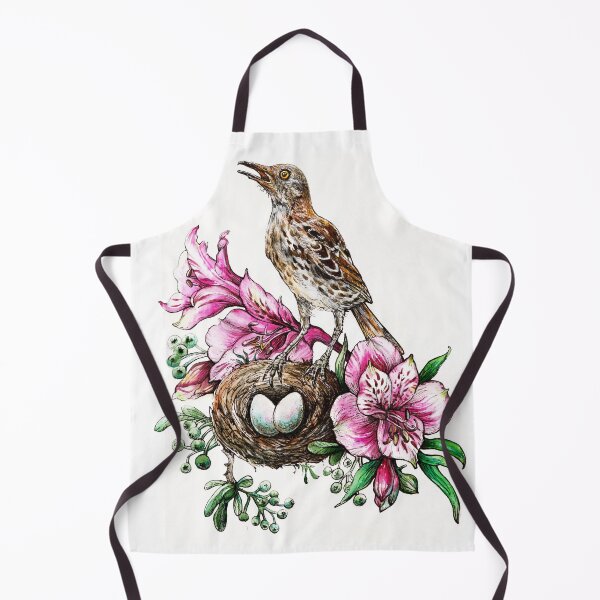 Item preview, Spring true thrush with nest and Alstromeria pink flowers designed and sold by annamiss.