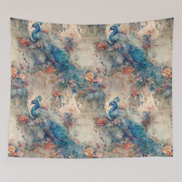Item preview, Elegant Extravagant Florals and Blue Peacock Rococco designed and sold by Mumzy2many.