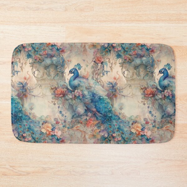 Artikelvorschau, Elegante extravagante Blumen und blauer Pfau Rococco entworfen und verkauft von Mumzy2many.