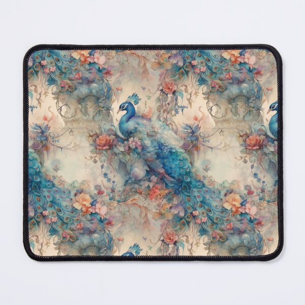 Artikelvorschau, Elegante extravagante Blumen und blauer Pfau Rococco entworfen und verkauft von Mumzy2many.