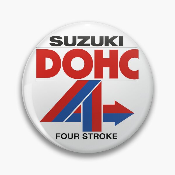 Item preview, Classic Suzuki DOHC fours stroke logo used for the first generations of 4 strokes. designed and sold by Hecksploitation.