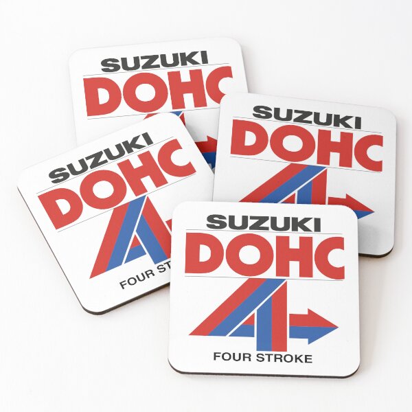 Item preview, Classic Suzuki DOHC fours stroke logo used for the first generations of 4 strokes. designed and sold by Hecksploitation.