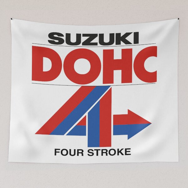 Item preview, Classic Suzuki DOHC fours stroke logo used for the first generations of 4 strokes. designed and sold by Hecksploitation.